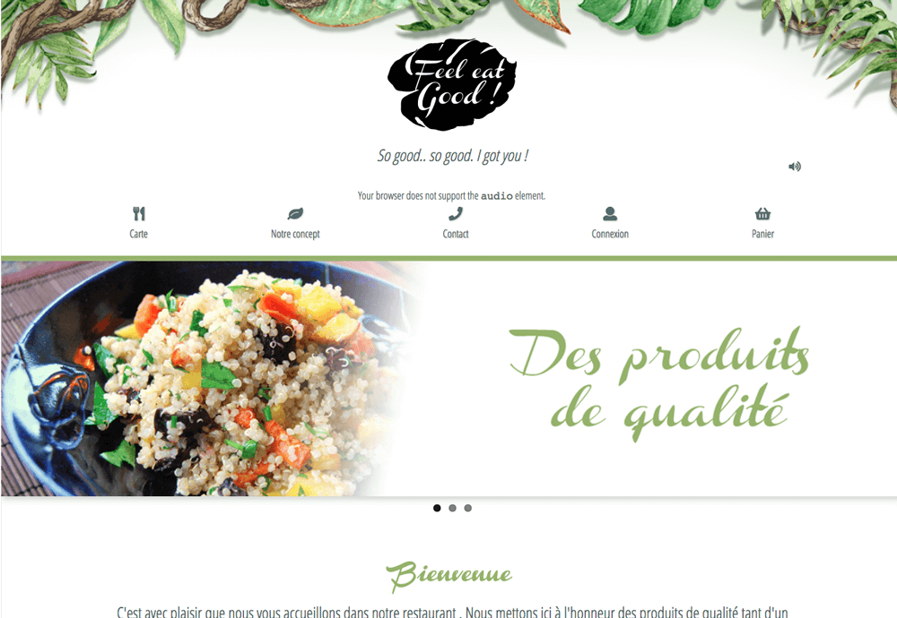 Image site web Restaurant Feel eat Good !