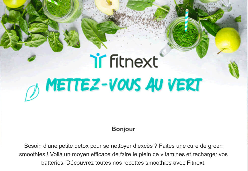 Newsletter Fitnext Smoothies détox